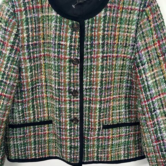 Ann Taylor Women’s Petite Tweed Cropped Jacket Exclusive Colorway - Picture 10 of 11